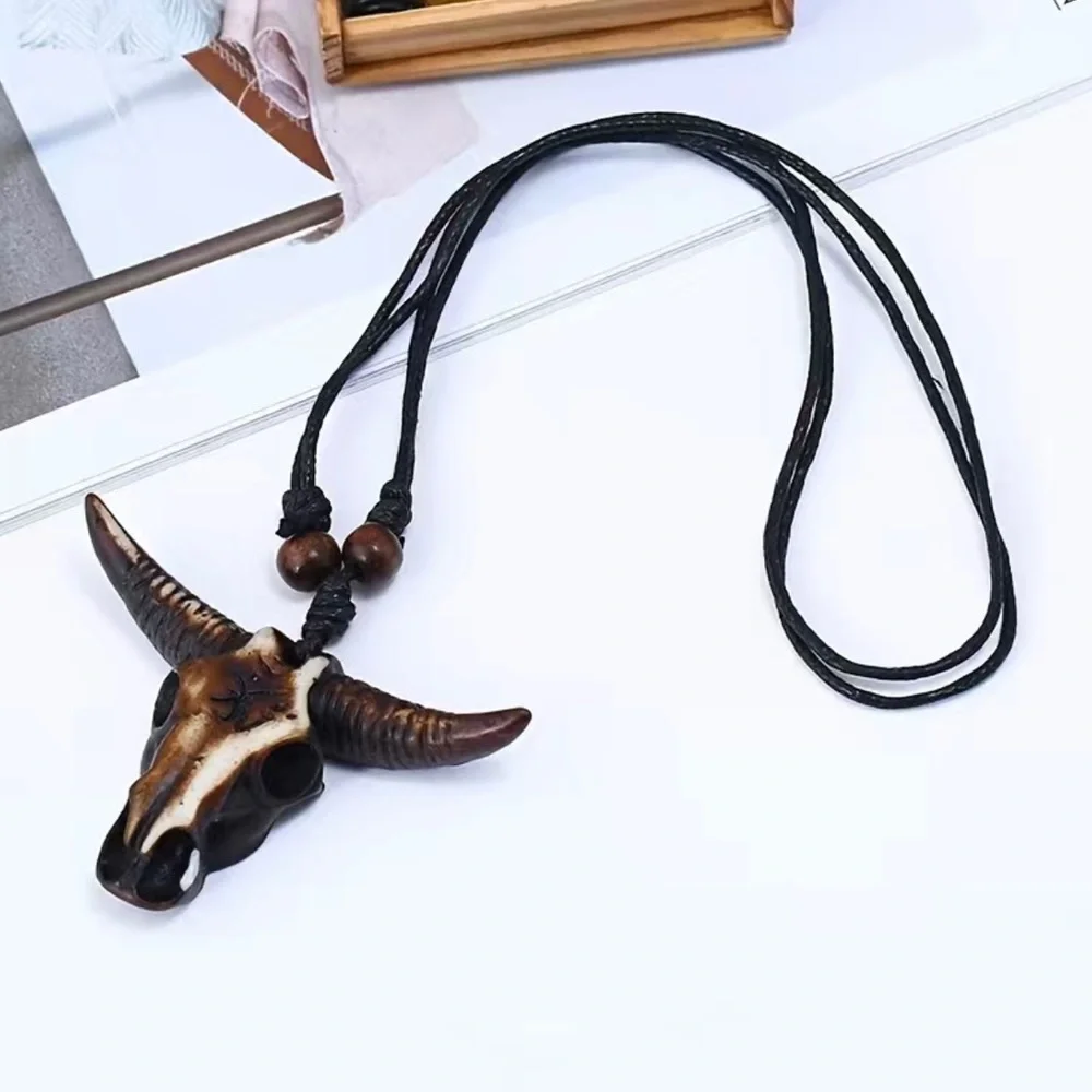 Vintage Style Ox Bullhead Pendant Necklace‎